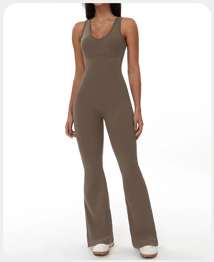 Backless Romper for Women Workout Set Sportswear Jumpsuit Fitness Bodysuit Women Tracksuit Gym Clothes One-piece Playsuit Set