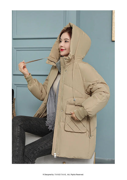 New Winter Women Jacket Coats Long Parkas Female Down Cotton Hooded Overcoat Thick Warm Jackets Windproof Female Outerwear