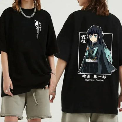 Japanese Anime Demon Slayer Graphic Print Men T-Shirt Fashion O-Neck Short Sleeve Plus Size Womens T Shirt Men Tees Tops 70912