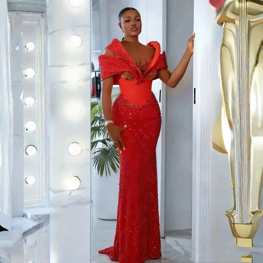 Customized Plus Size Prom Evening Gowns Illusion Mermaid Formal Birthday Dress Second Reception Dresses for African Black Women