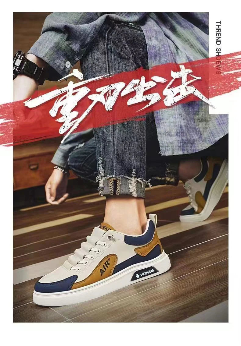 New 2025 Men's Casual oes Leather Surface Comfortable Spring Autumn Trendy Sports oes Versatile Faionable Korean Sle