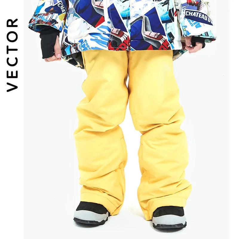 VECTOR Ski Pants Boys Girls Children Outdoor High-quality Windproof, Waterproof and Warm Snow Winter Ski Snowboard Pants Brand