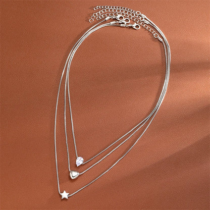 Classic Pendant Necklace for Women Micro Zircon Turkish Lucky Evil Eyes Palm Cross Pearl Multilayer Metal Chain Choker Jewelry