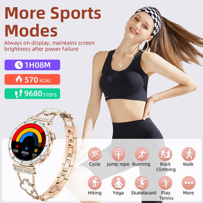 LIGE New Ultra Thin Smart Watch Women Screen Always Display Time Diamond Luxury Bracelet Voice Calling AMOLED Smartwatch Ladies