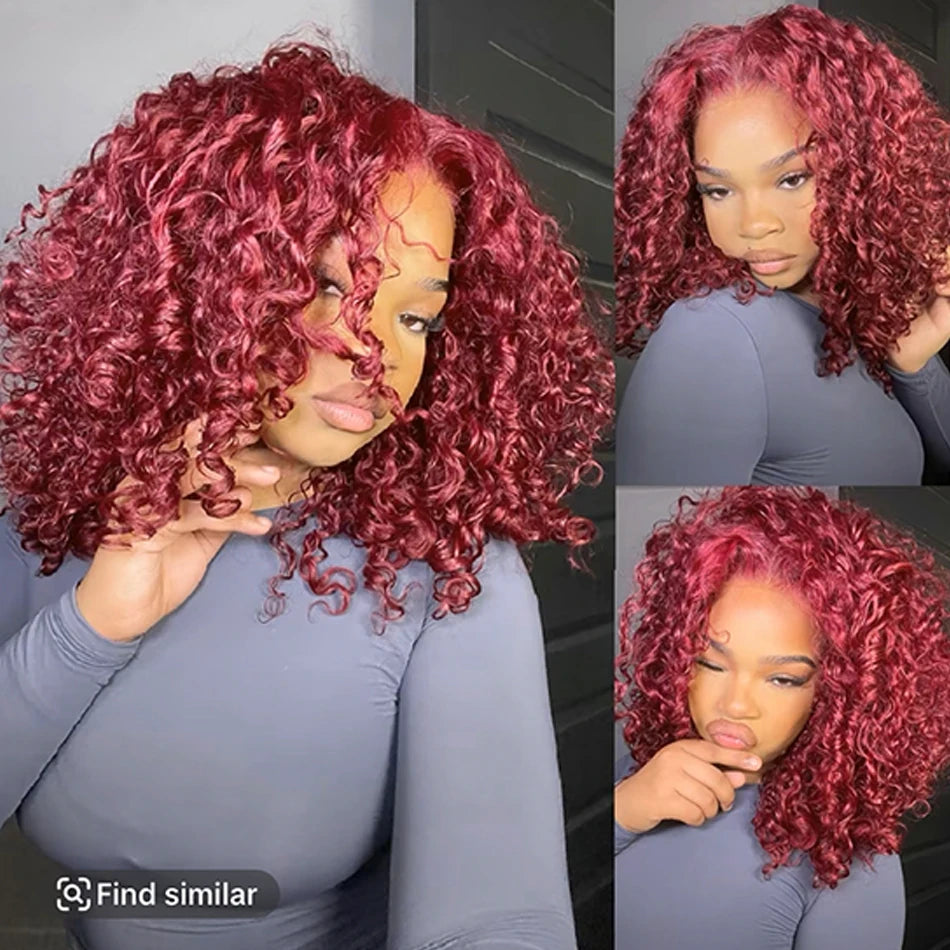 NEW 10A 6x5 Glueless Lace Human Hair Wigs Ready To Wear And Go Short Curly Ombre Highlights Brown Blonde Ginger 99J Colored Wigs