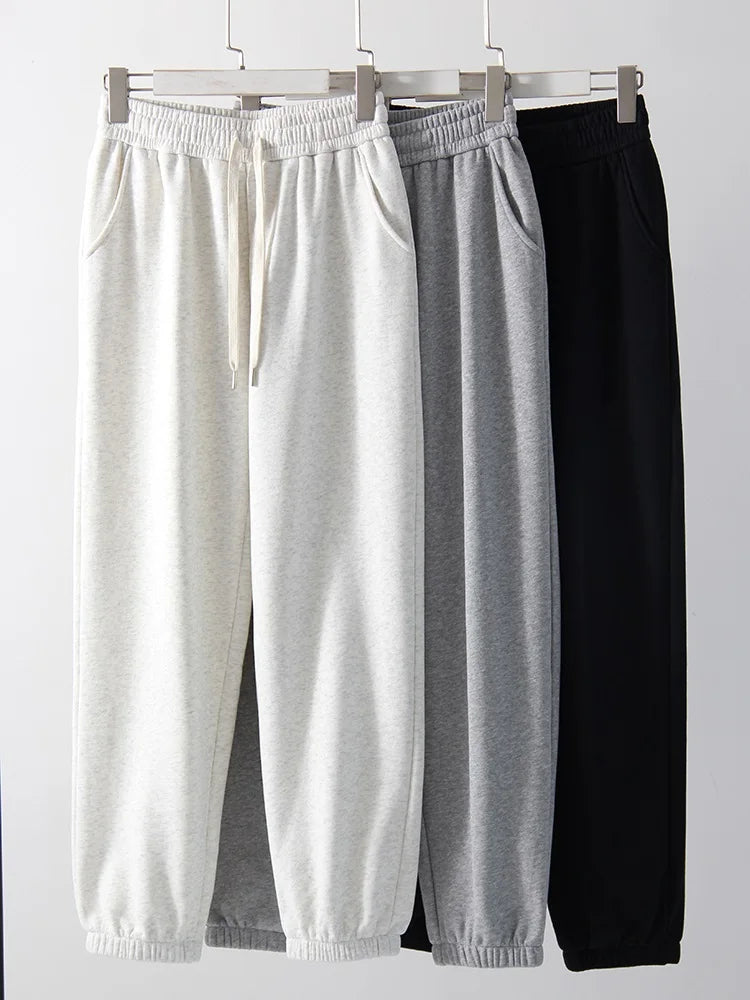 Thick Warm Fleece Sweatpants Women Winter Straight Leg Pants Gray Velvet Trousers Pants Jogger For Women Sweatpants Outfits