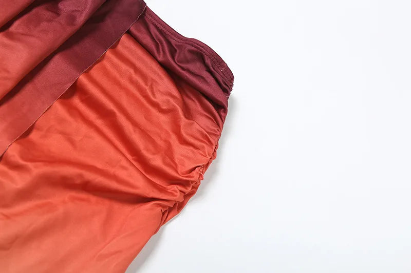 VEITCHE Summer Women Print Mesh Sexy Halter Skirt 2 Pieces Sets Off-shoulder Sleeveless Backless Tops And Skirt Two Pieces Sets