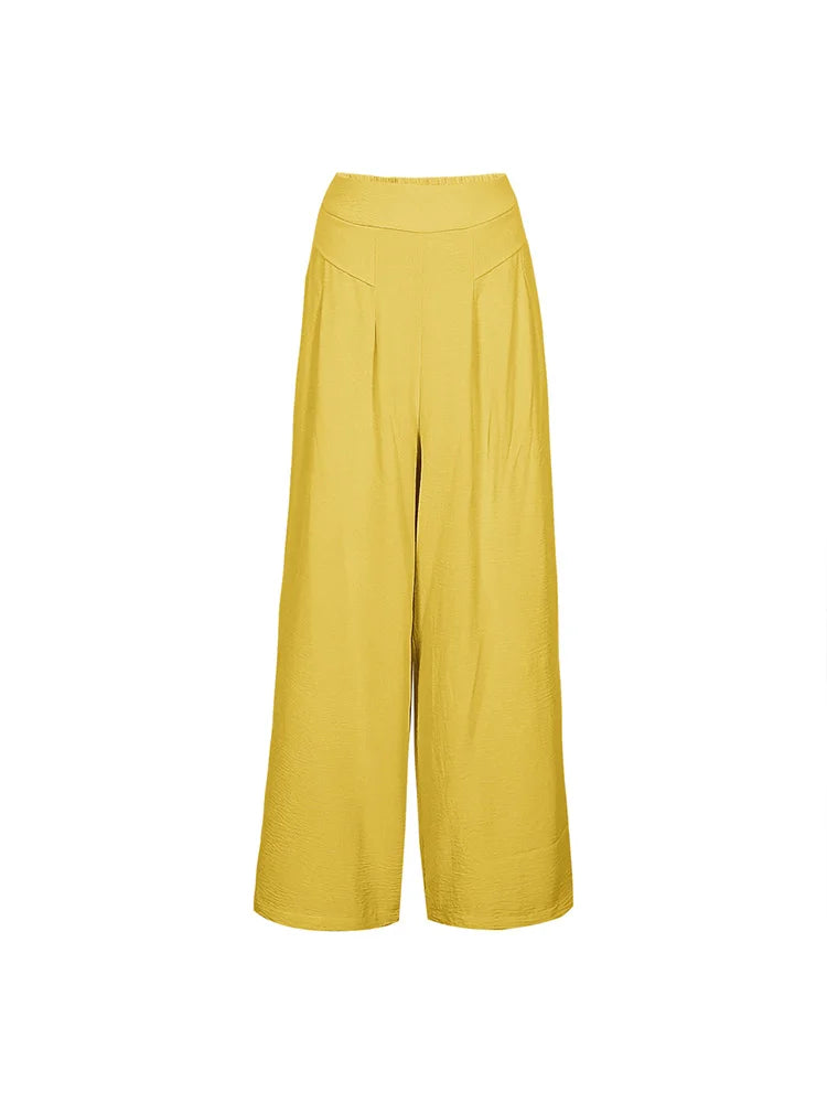 plus Size Women's Solid Color Elastic Waist Leggings Casual Loose Trousers Polyester XL-5XL Comfortable Fit 2025