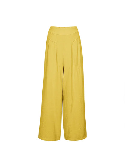 plus Size Women's Solid Color Elastic Waist Leggings Casual Loose Trousers Polyester XL-5XL Comfortable Fit 2025