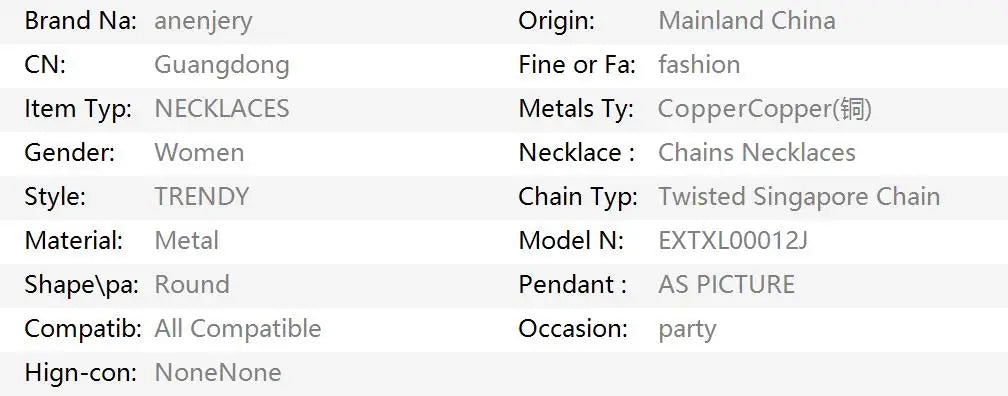 ANENJERY Three Zircon Thin Necklace for Women Simple Clavicle chain Delicate Elegant Jewelry Gifts Wedding Wholesale