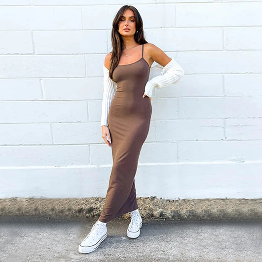 Satin Slip Sleeveless Backless Maxi Dress Women 2025 & 2026 Y2k Summer Bodycon Elegant Sexy Outfits Ladies Birthday Party Club Sundress