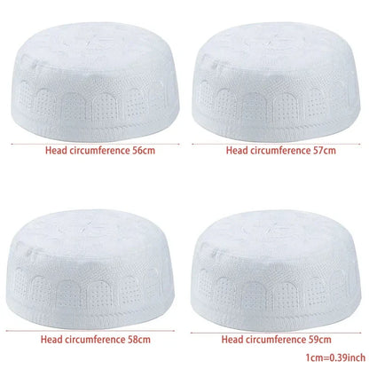 New Muslim Men Prayer Cap Hat Cotton Embroidery Saudi Arabia Islamic Hat Cap Men Headscarf Topkippot Turban  Leisure Saudi Cap