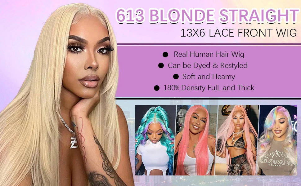13x6 Hd Transparent Lace Frontal Wig Human Hair 30 Inch Blonde Straight Lace Front Wigs Human Hair 613 Bone Straight Colored Wig