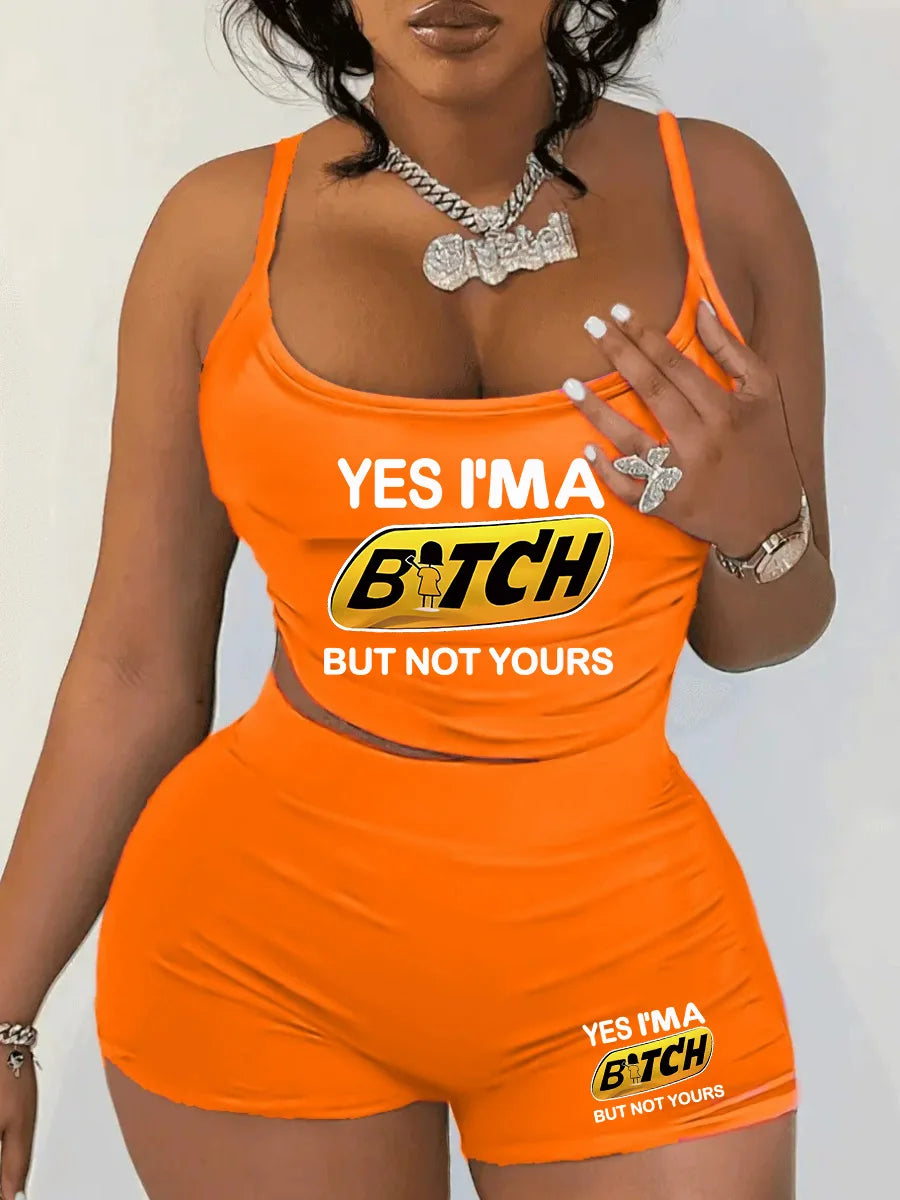 Sexy Spaghetti Strap Crop Tops And Short 2 Piece Sets Woman Outfit 2026 Summer Sexy Sport Casual Two Piece Set Women Short Sets