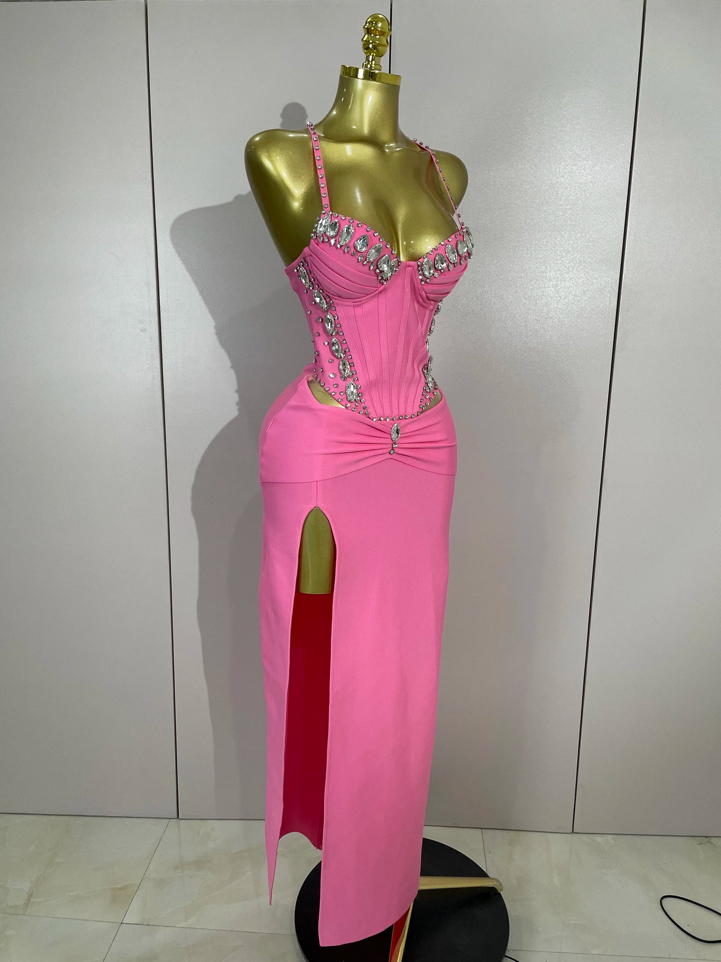 Elegant Sexy Backless Bodycon Sleeveless Pink Bandage Dress Women Prom Club Evening Party Luxury Birthday Wedding Guest Dresses