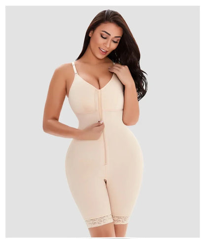 Women's Belly Tummy Control Butt Lifting Zipper Postpartum BodyShaper Fajas Colombian Double Compression Corset Waist Trainer