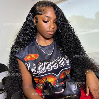 13X4 13X6 Water Wave Hd Transparent Lace Front Wigs Deep Wave Lace Frontal  Pre Plucked Curly 100% Human Hair Wigs 250 Density