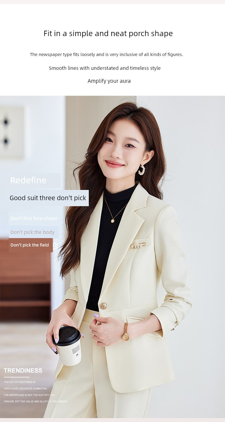 Blue Suit Female Spring & Fall 2025 New Arrival K-style Elegant Casual Suit Jacket Female Fancy Business Wear