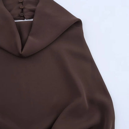 2025 summer new women's clothing casual fashion temperament simple slim design backless halter neck long dress