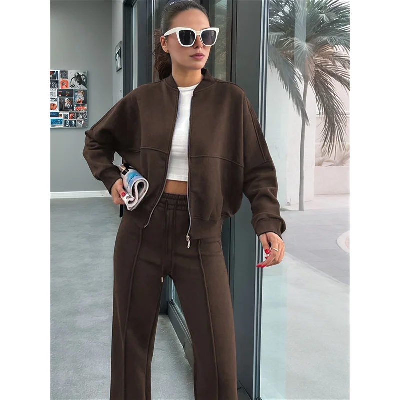 ASDS-Lounge Sets For Women Sweatsuit 2 Piece Outfits Sweatshirt Wide Leg Sweatpant Tracksuit Matching Set