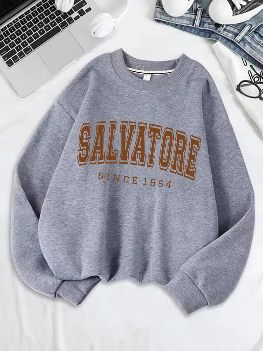 Crew Neck Sweatshirt  Long Sleeve  Printed  Casual  Warm  Stylish  Personality Pattern Heavyweight (Fabric Weight 220–320 g/m²)