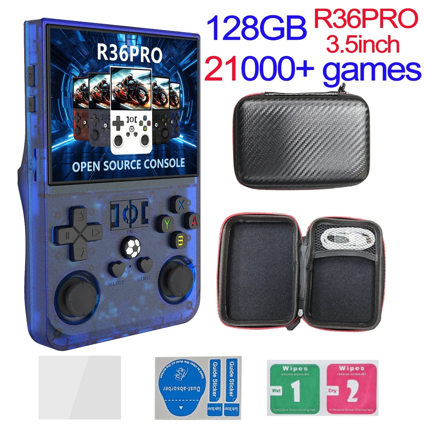 R36MAX Game Console 64GB 128GB 18000+GAMES Linux System 4.0inch K36 vs R36S 3.5inch Pocket Video Player No Download Required