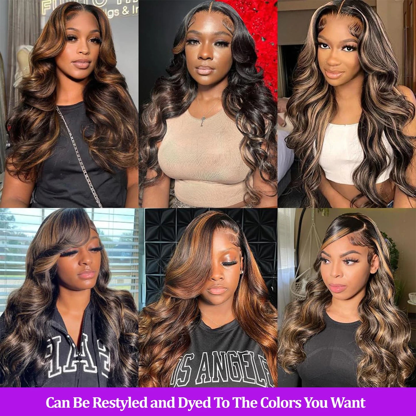 1B/30 Body Wave Highlight Wig Human Hair 30 Inch 13x4 HD Lace Frontal Wig 200 Density Natural Brazilian Hair Wig For Black Women