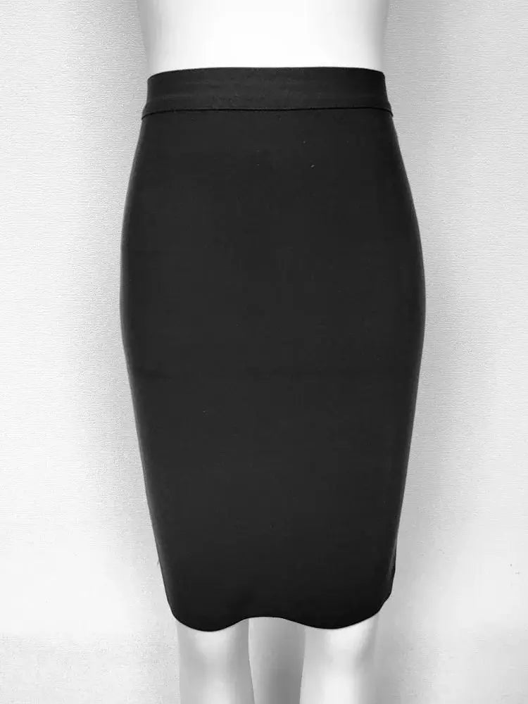 BEAUKEY Classic Black Bandage Skirts For Women High Quality Elastic Pencil Elastic Skirts Vintage Office Lady Skirt Maxi Cheap