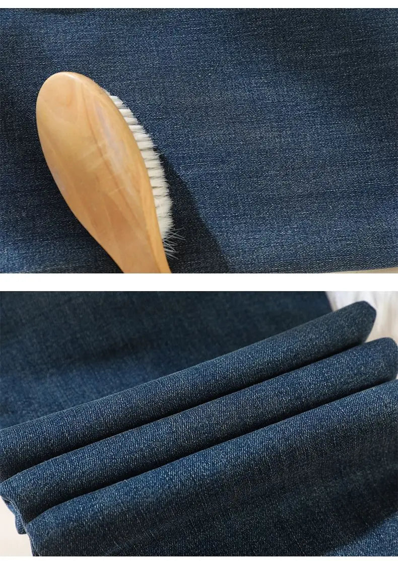 Woman High Waist Fashion Thermal Wide Leg Jeans Female Y2k Clothes Baggy Pants Girl Autumn Winter Snow Versatile Denim Trousers