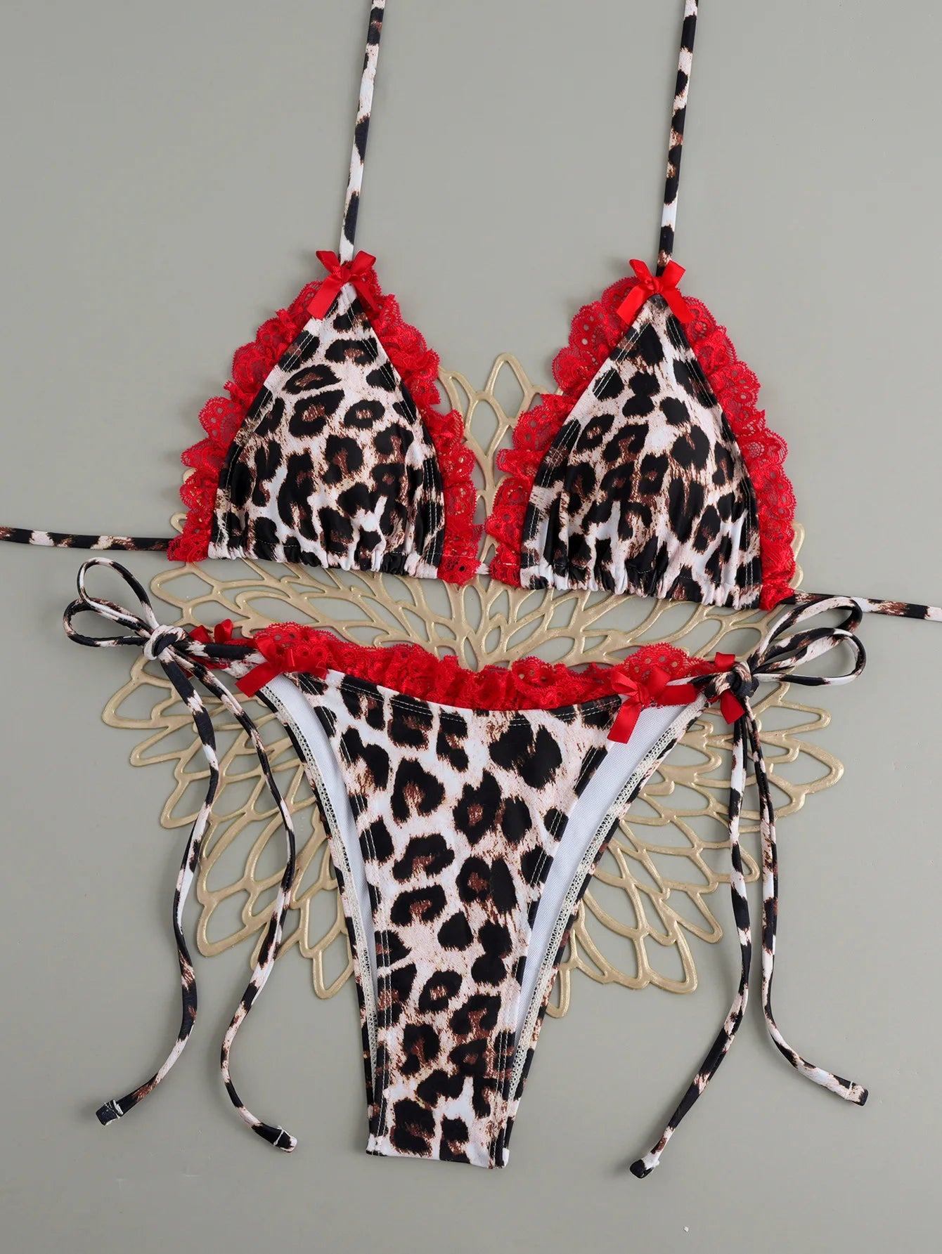 Brazilian Bikini Set Sexy Push Up Swimsuit Two Piece Triangle Tie Side Bottoms Beach Swimming Wear Bathing Suit Women