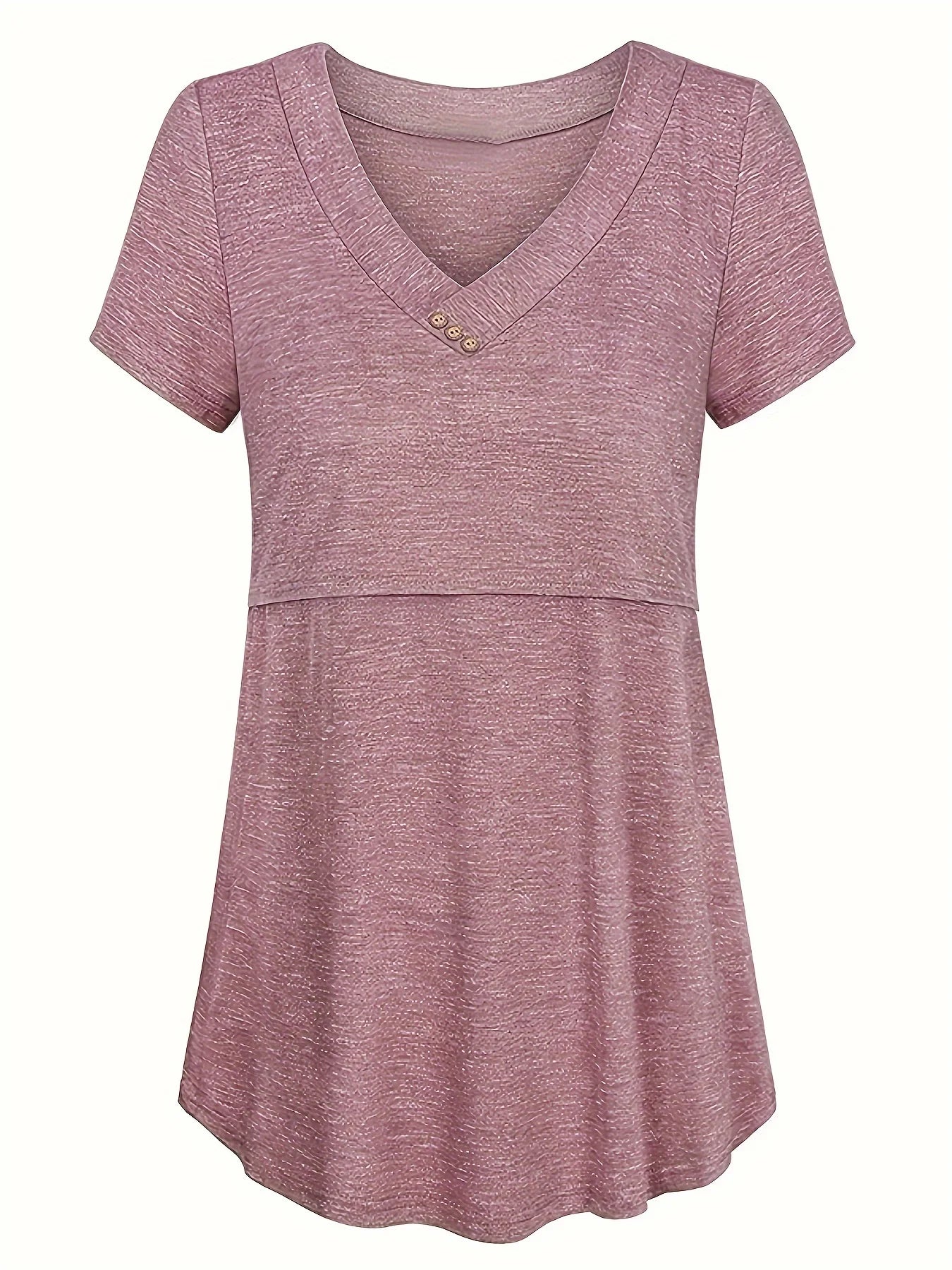 Casual Womens Maternity T-Shirt Top Summer Soild Color Short Sleeve  Tee Shirt Crew Neck Basic Nursing Tops Comfort Tee