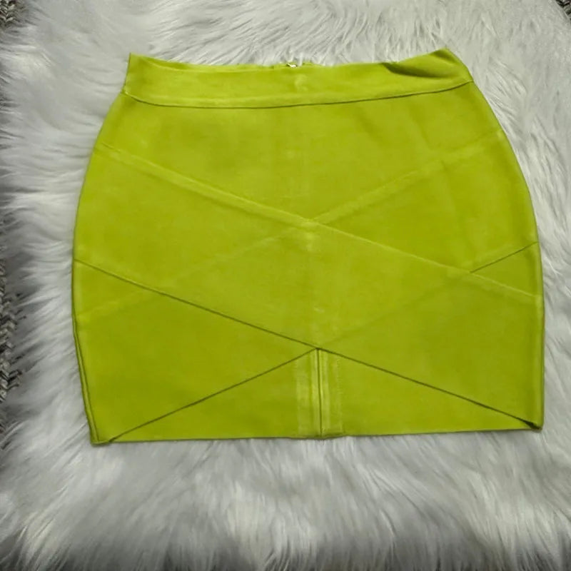 Ladies High Quality Rayon Black Thick Rayon Pencil Bandage Skirt Cute Mini Skirt