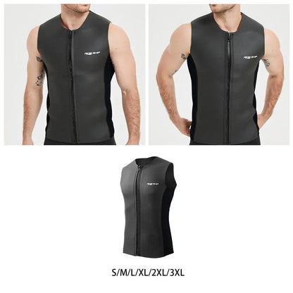 Wetsuit Top,Sleeveless Vest Thermal Diving Vest Zipper Diving Vest Swimsuit for Swimming Water Sports Surfing Kayaking