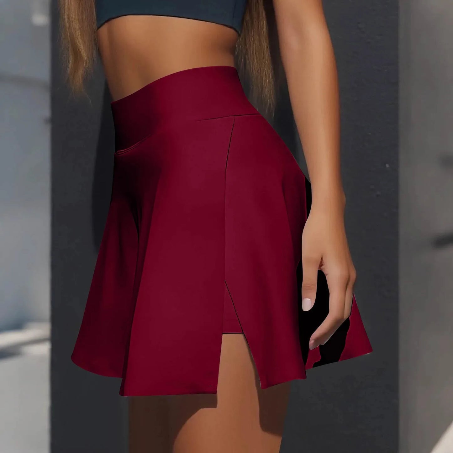 Women's Sports skirt Casual High Waist Gym Quick Dry Mini Skirts Solid Color Short Half faldas Sport tennis Pleated Skirt