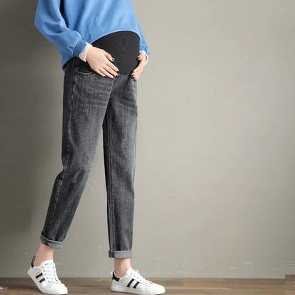Pregnancy Abdominal Pants Boyfriend Jeans Maternity Pants For Pregnant Women Clothes High Waist Trousers Loose Denim Jeans