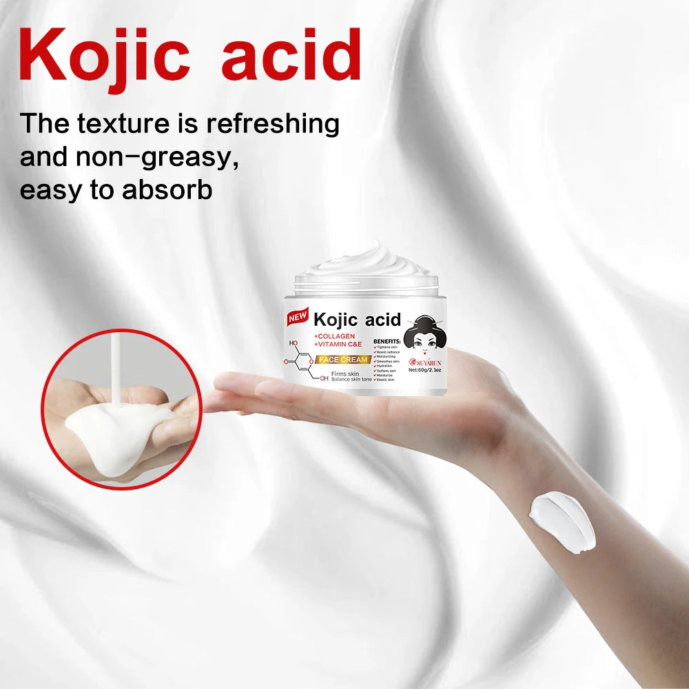 SUYARUN Propolis Vitamin E Kojic Acid Cream - Brightening, Moisturizing, Anti-Aging, Dark Spot Removal, All Skin Types.