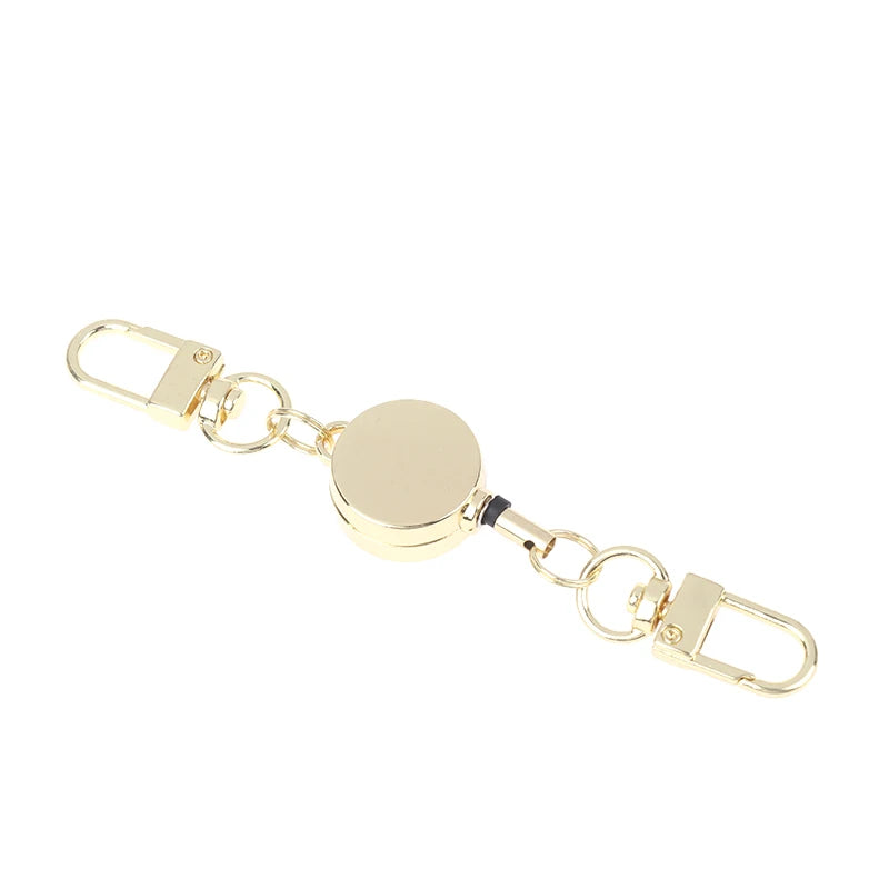 Anti-theft Retractable Key Holder Metal Easy-to-pull Buckle Rope Elastic Keychain Sporty Retractable Key Ring Nurse Accessories