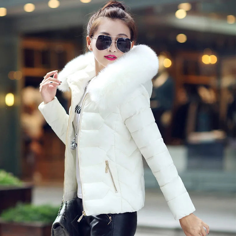 2022 Faux Fur Parkas Women Down Jacket clothes Womens Parkas Thicken Outerwear hooded Winter Coat Female Jacket Cotton padded