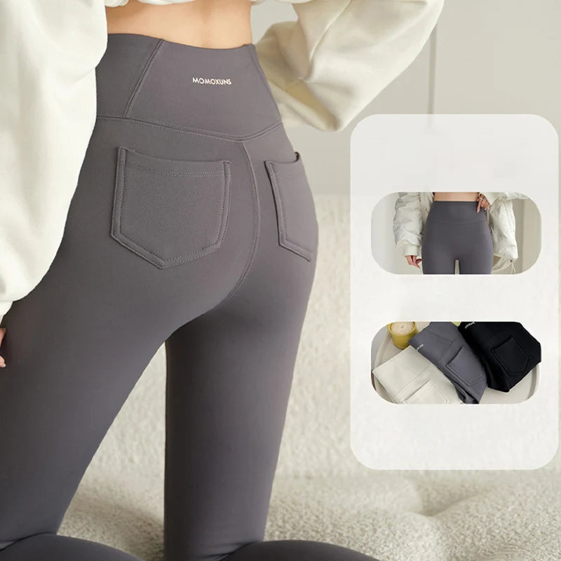 2025 New Pocket Pencil Pants Women Autumn Winter Fashion Slim Fit Fitness Yoga Trousers Woman Sexy Hip Lifting Tight Leggings