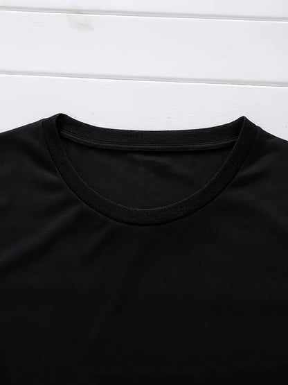 Women's Summer Loose Abstract Face Print Round Neck Short Sleeve Pocket Comfortable Casual Plus Size Dress