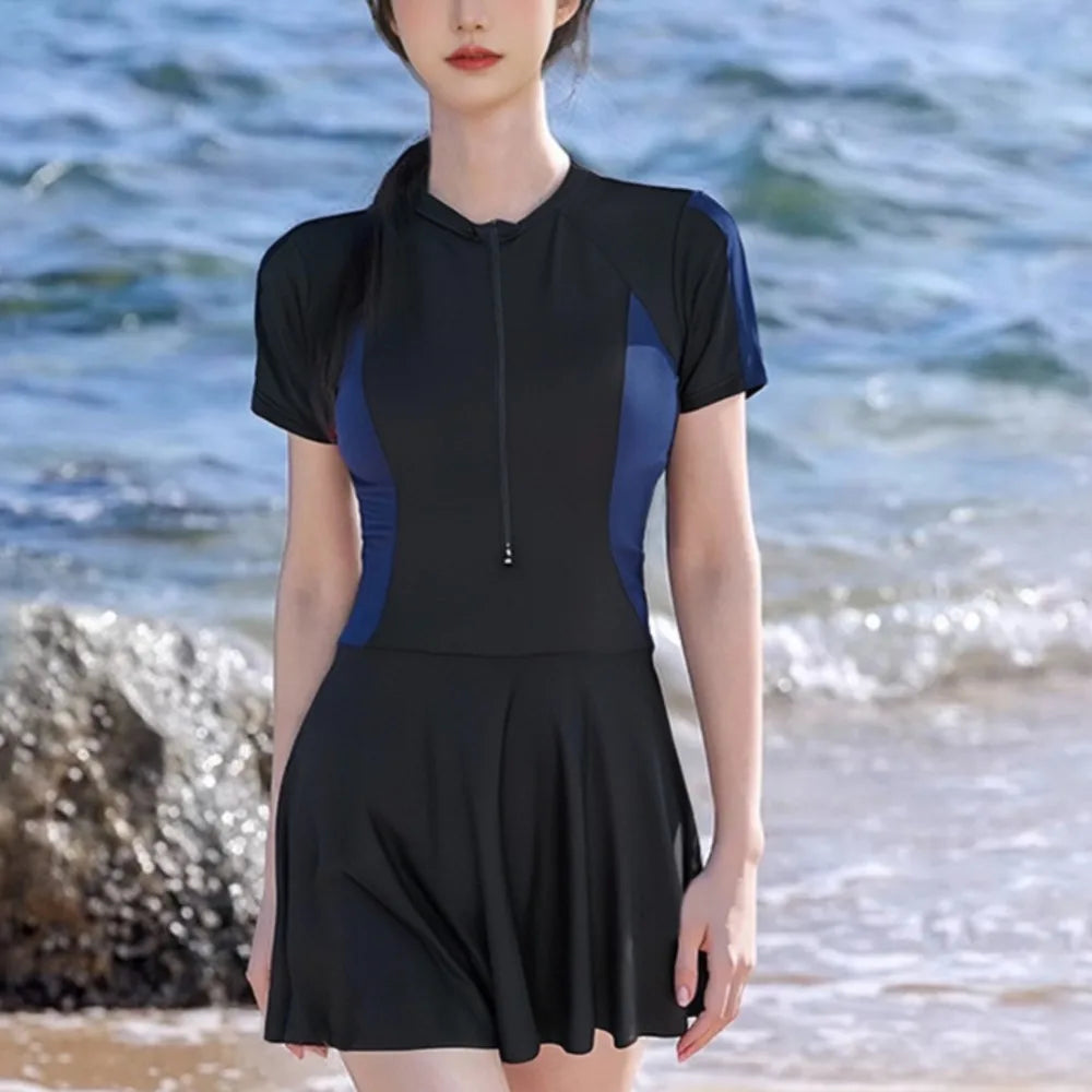 Conservative Swimsuits women's skirt-style Sportswear Slim And Simple Spring women's Racing Swimming Swimsuits