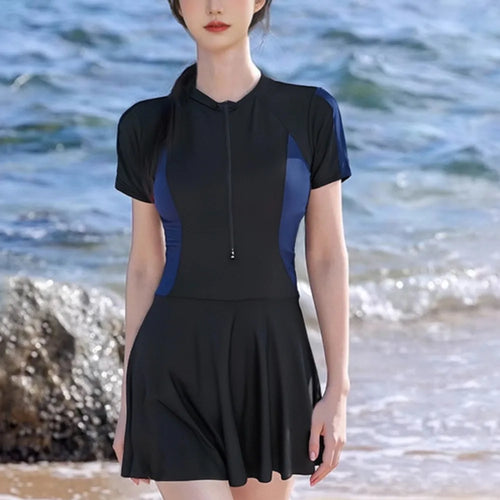 Conservative Swimsuits women's skirt-style Sportswear Slim And Simple Spring women's Racing Swimming Swimsuits