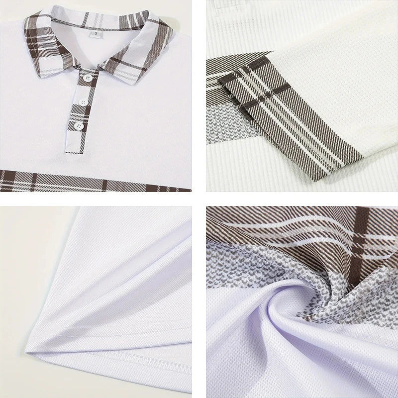 Spring and Autumn Men's Polo Shirt Lapel Pocket T-shirt Men's Business Casual Long sleeved European and American Plus Size