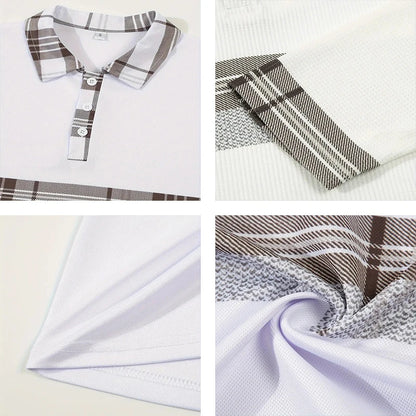 Spring and Autumn Men's Polo Shirt Lapel Pocket T-shirt Men's Business Casual Long sleeved European and American Plus Size