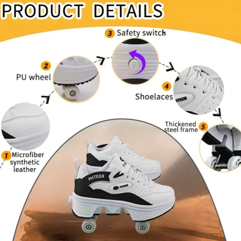 Rollers for Shoes Sports Shoes on Wheels Roller Skates Roller Skates for Girls Boys Roller Skates Shoes with Wheels