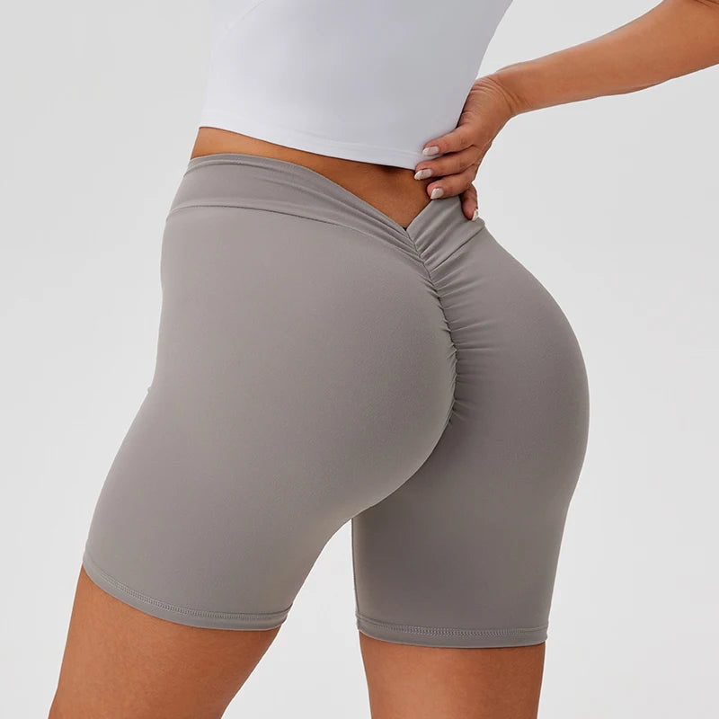V Back Scrunch Butt Workout Shorts for Women High Waisted Lifting Booty Gym Yoga Biker Shorts Sports Leggings Clothing Hot Pants