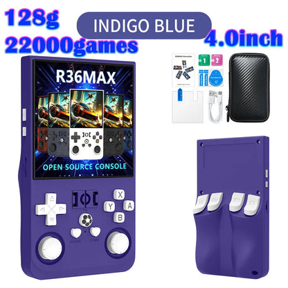 R36MAX Game Console 64GB 128GB 18000+GAMES Linux System 4.0inch K36 vs R36S 3.5inch Pocket Video Player No Download Required