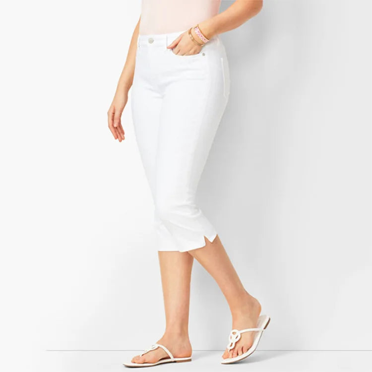 Woman's Jeans Black Denim Pants Ladies Cropped Trousers Skinny  Knee Length Jeans Women Elastic High Waist Mom Jeans Oversize