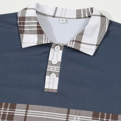 Spring and Autumn Men's Polo Shirt Lapel Pocket T-shirt Men's Business Casual Long sleeved European and American Plus Size