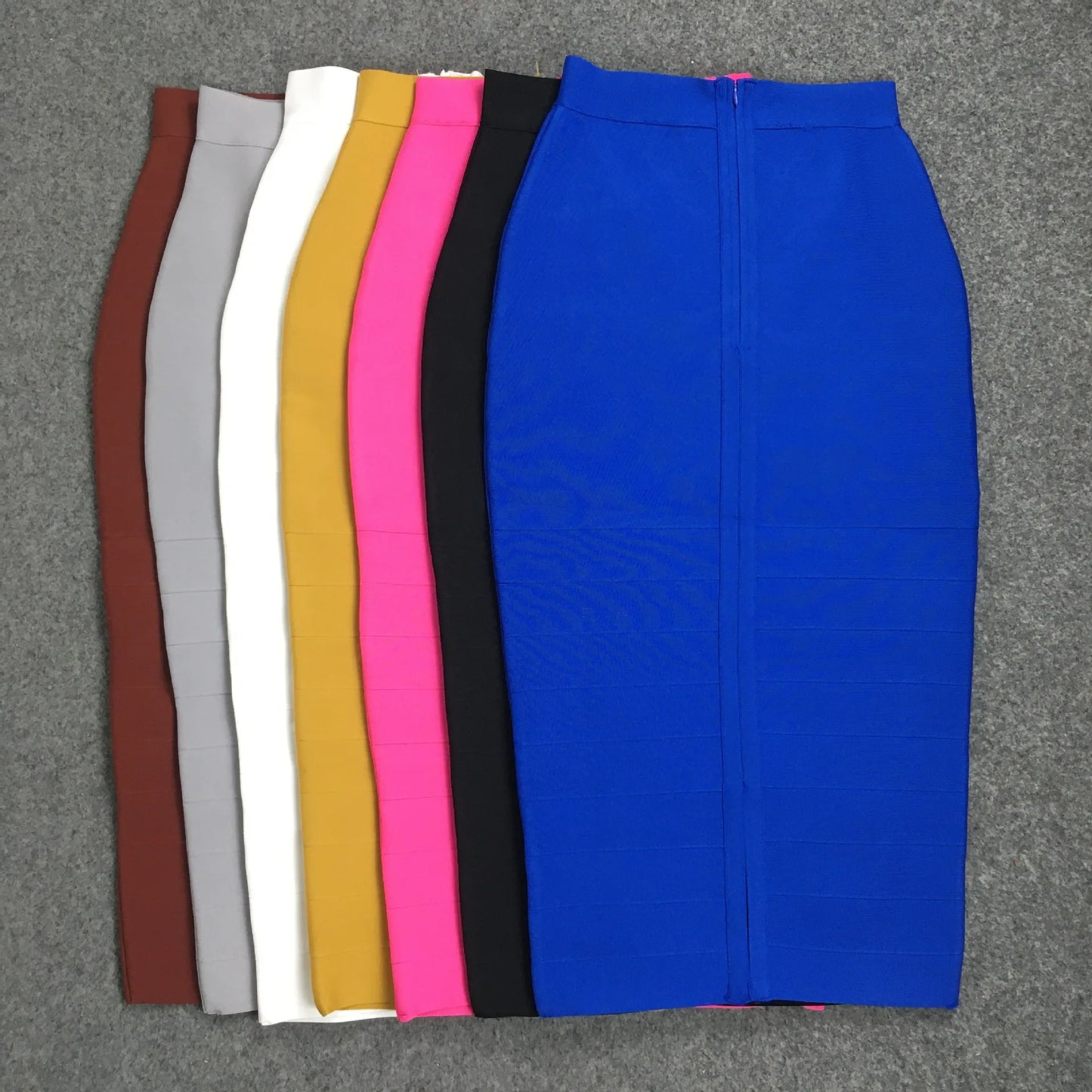 Elegant Elastic Knee Length Bandage Skirts For Women Chic High Waist Formal Occassion Office Lady Pencil Skirt Comfortable